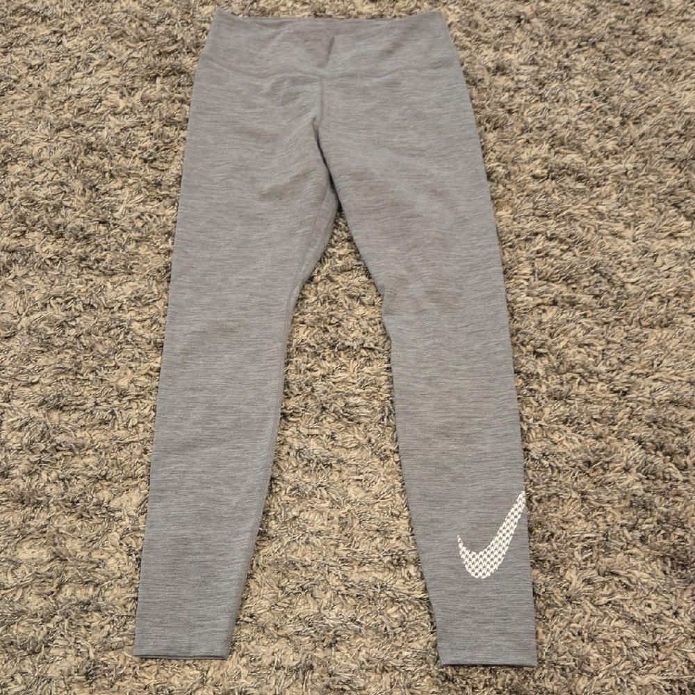 Nike Gray Leggings with White Swoosh